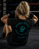 Womens Eat Sleep Brawl Repeat T- Shirt