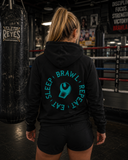 Womens Eat Sleep Brawl Repeat Hoodie