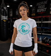 Womens Brawla Queen tee Shirt - White Marle