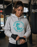 Womens Eat Sleep Brawl Repeat Hoodie- White Marle