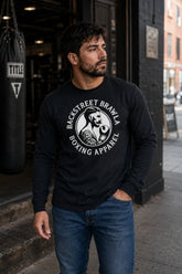 Mens Eat Sleep Brawl Repeat Long Sleeve Tee