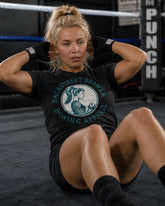 Womens Eat Sleep Brawl Repeat T- Shirt