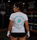 Womens Brawla Queen tee Shirt - White Marle