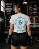Womens Eat Sleep Brawl Repeat T- Shirt