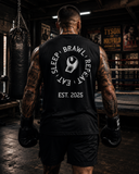 Mens Eat Sleep Brawl Repeat Singlet Top