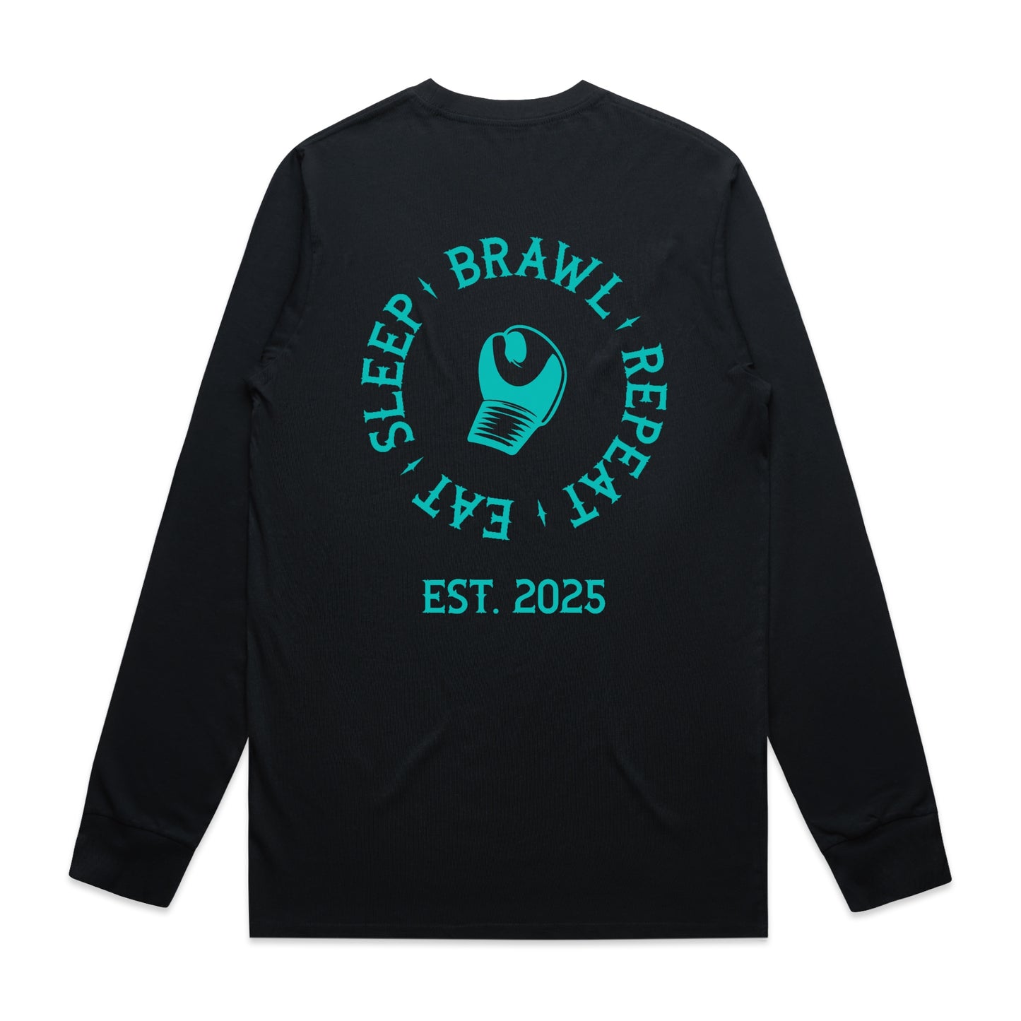 Womens Eat Sleep Brawl Repeat Long Sleeve Tee