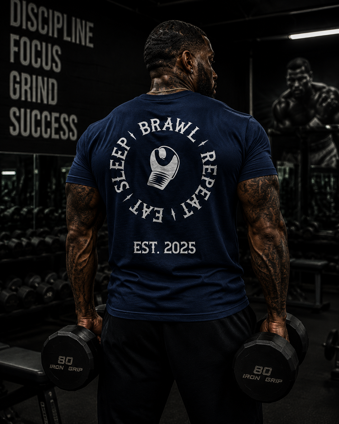 Mens Eat Sleep Brawl Repeat T-Shirt