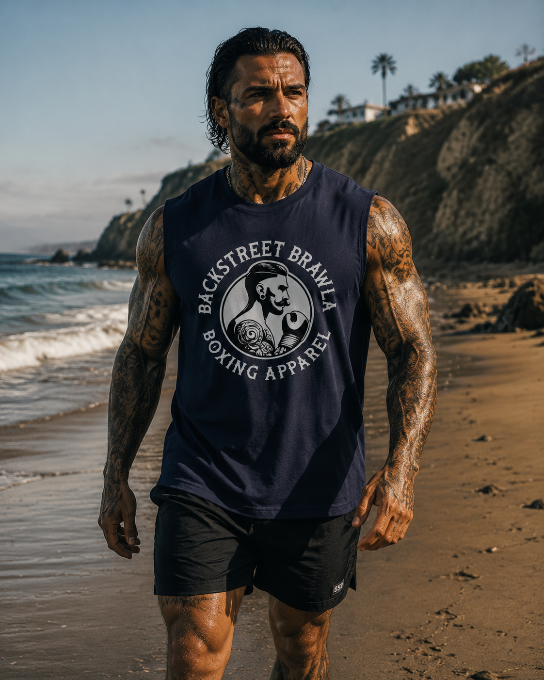 Mens Eat Sleep Brawl Repeat Singlet Top