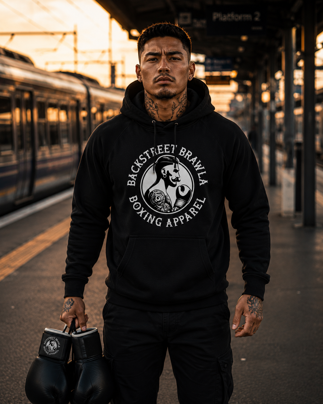 Mens Eat Sleep Brawl Repeat Hoodie