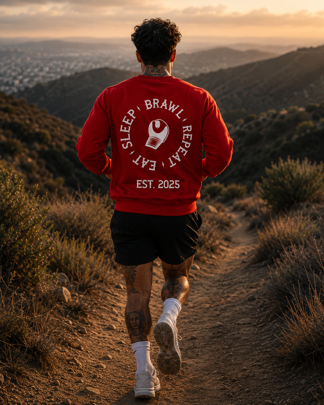 Mens Eat Sleep Brawl Repeat Jumper