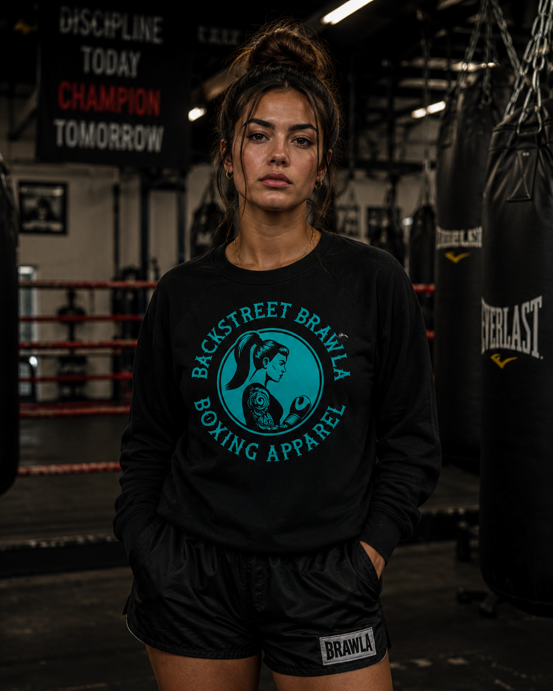 Womens Eat Sleep Brawl Repeat Jumper