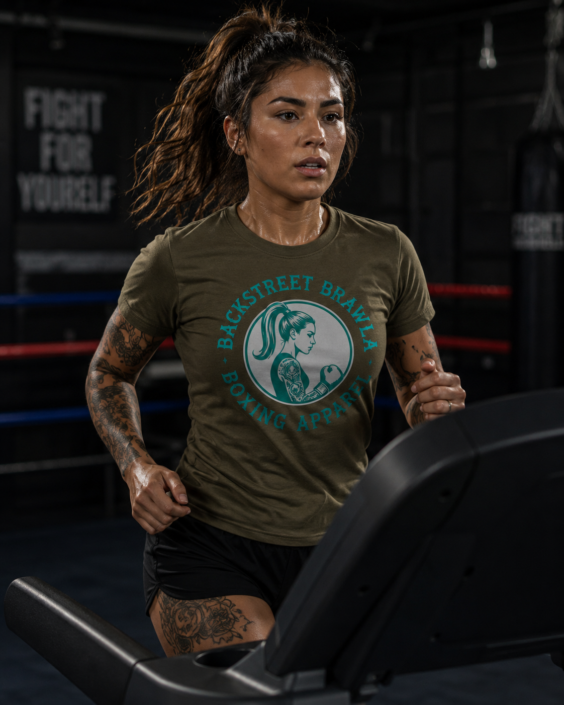 Womens Eat Sleep Brawl Repeat T- Shirt