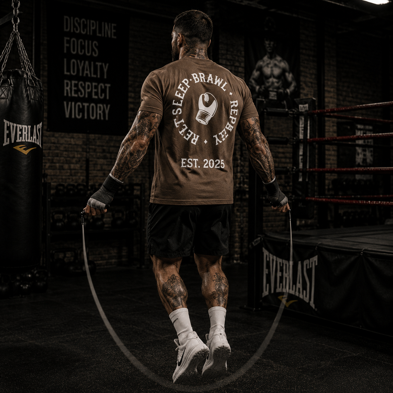 Mens Eat Sleep Brawl Repeat T-Shirt