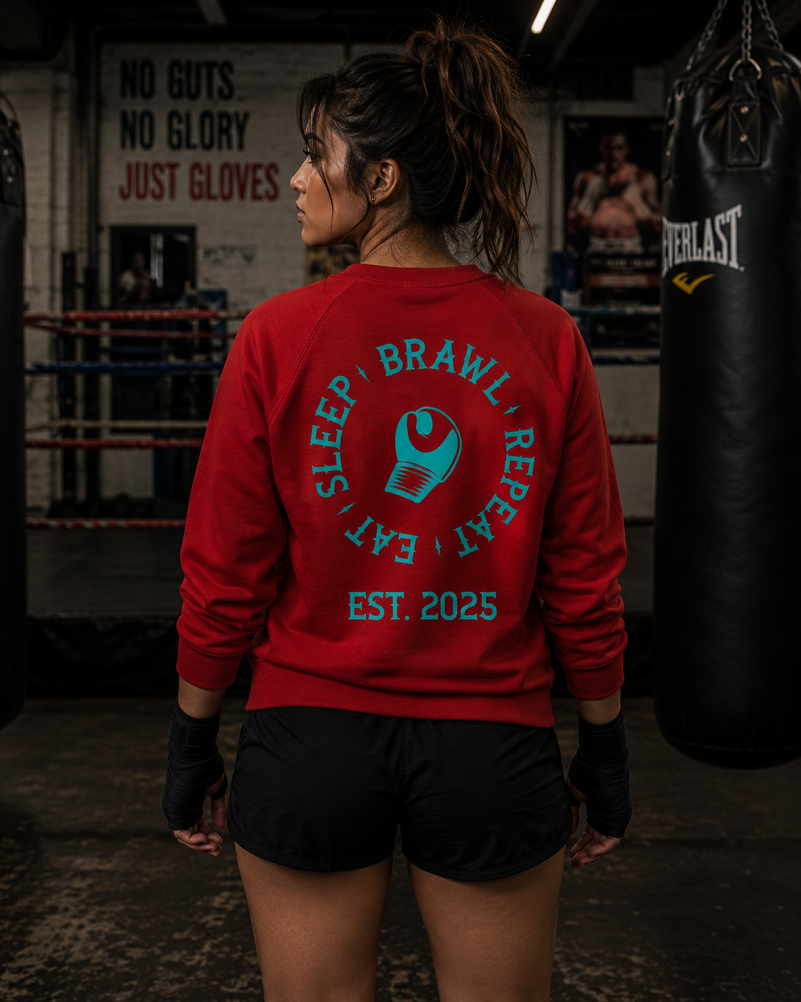 Womens Eat Sleep Brawl Repeat Jumper