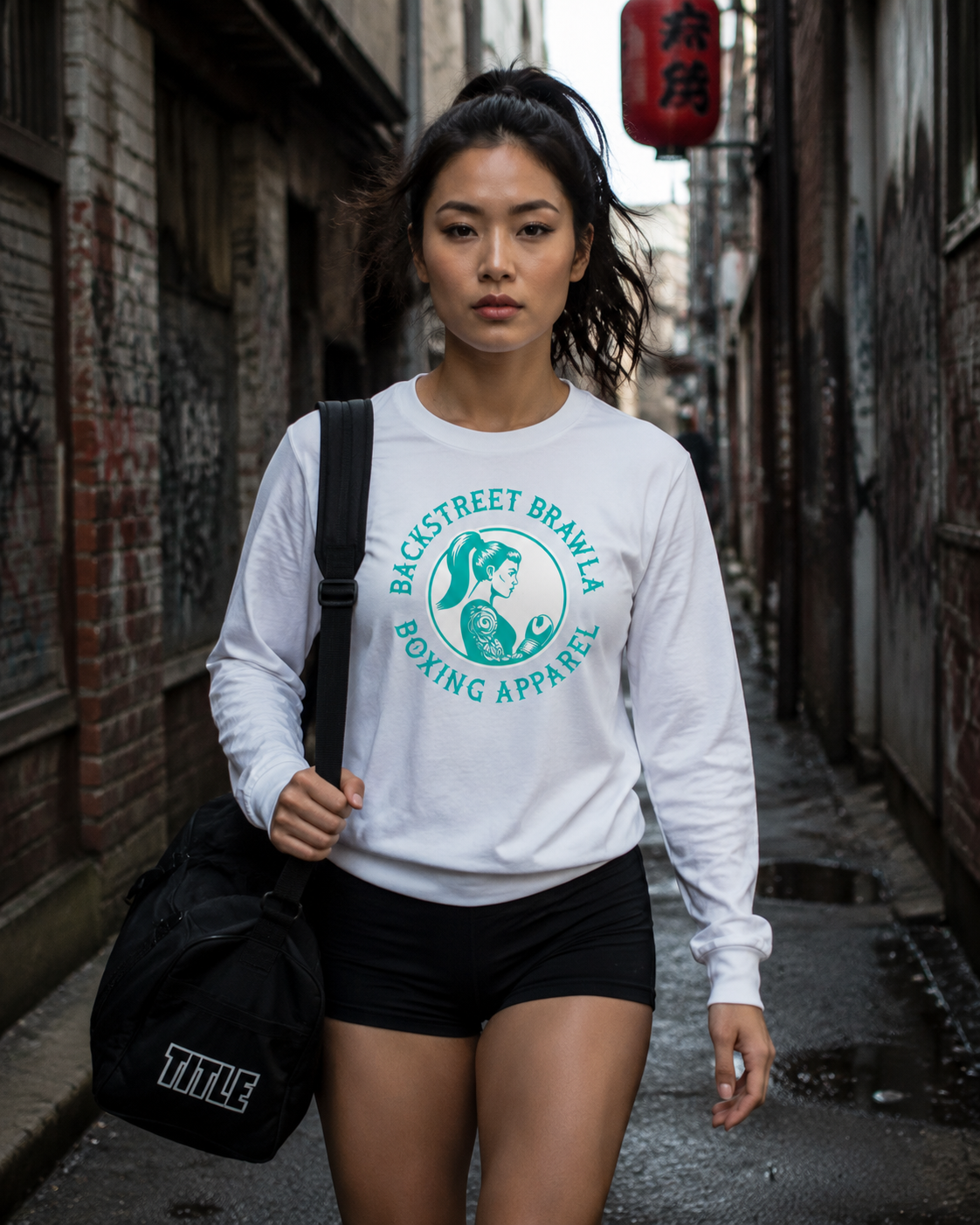 Womens Eat Sleep Brawl Repeat Long Sleeve Tee