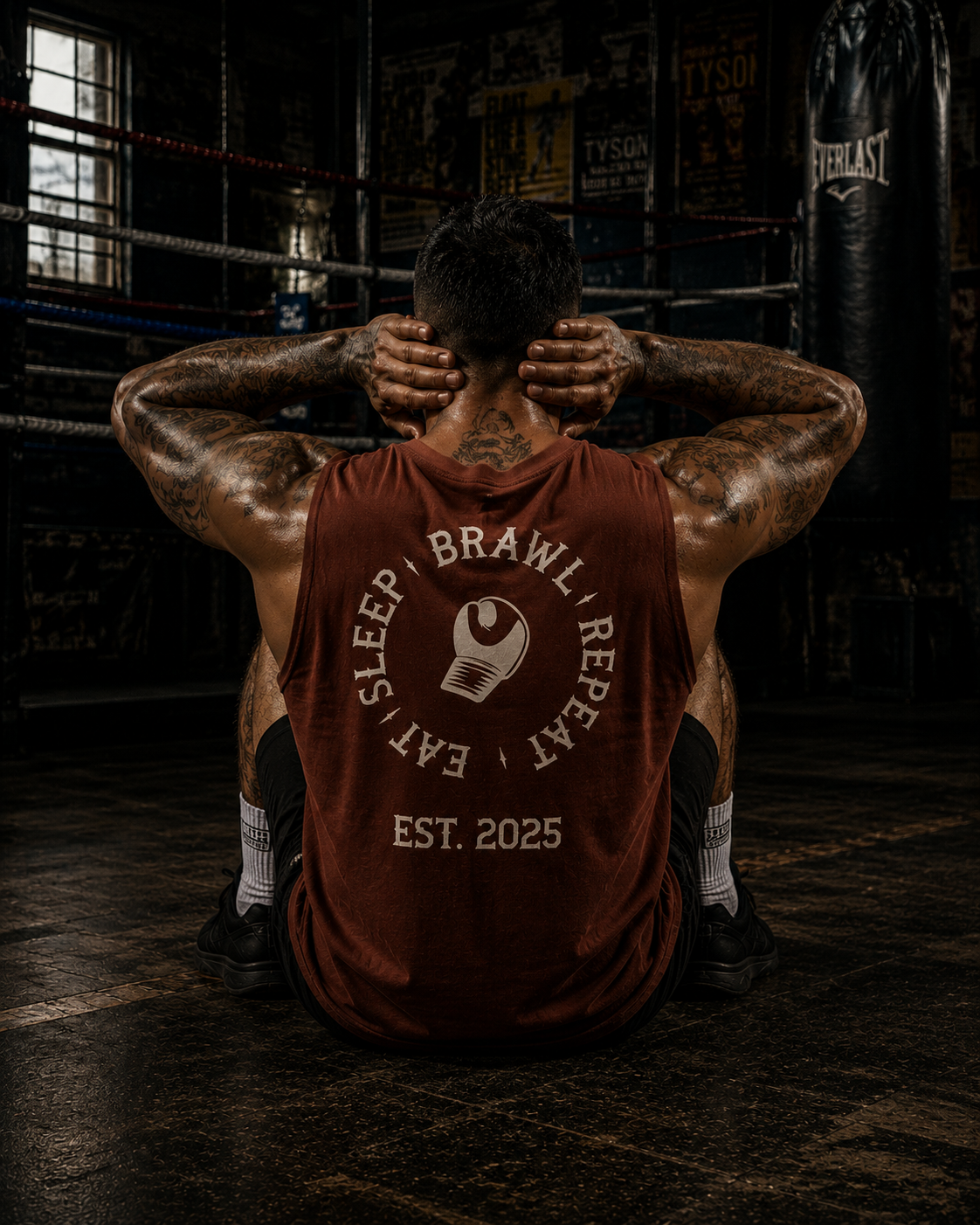 Mens Eat Sleep Brawl Repeat Singlet Top