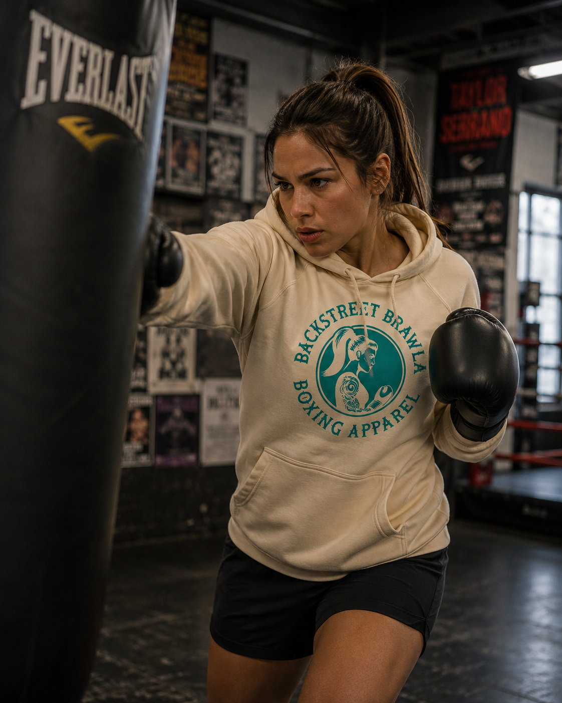 Womens Eat Sleep Brawl Repeat Hoodie