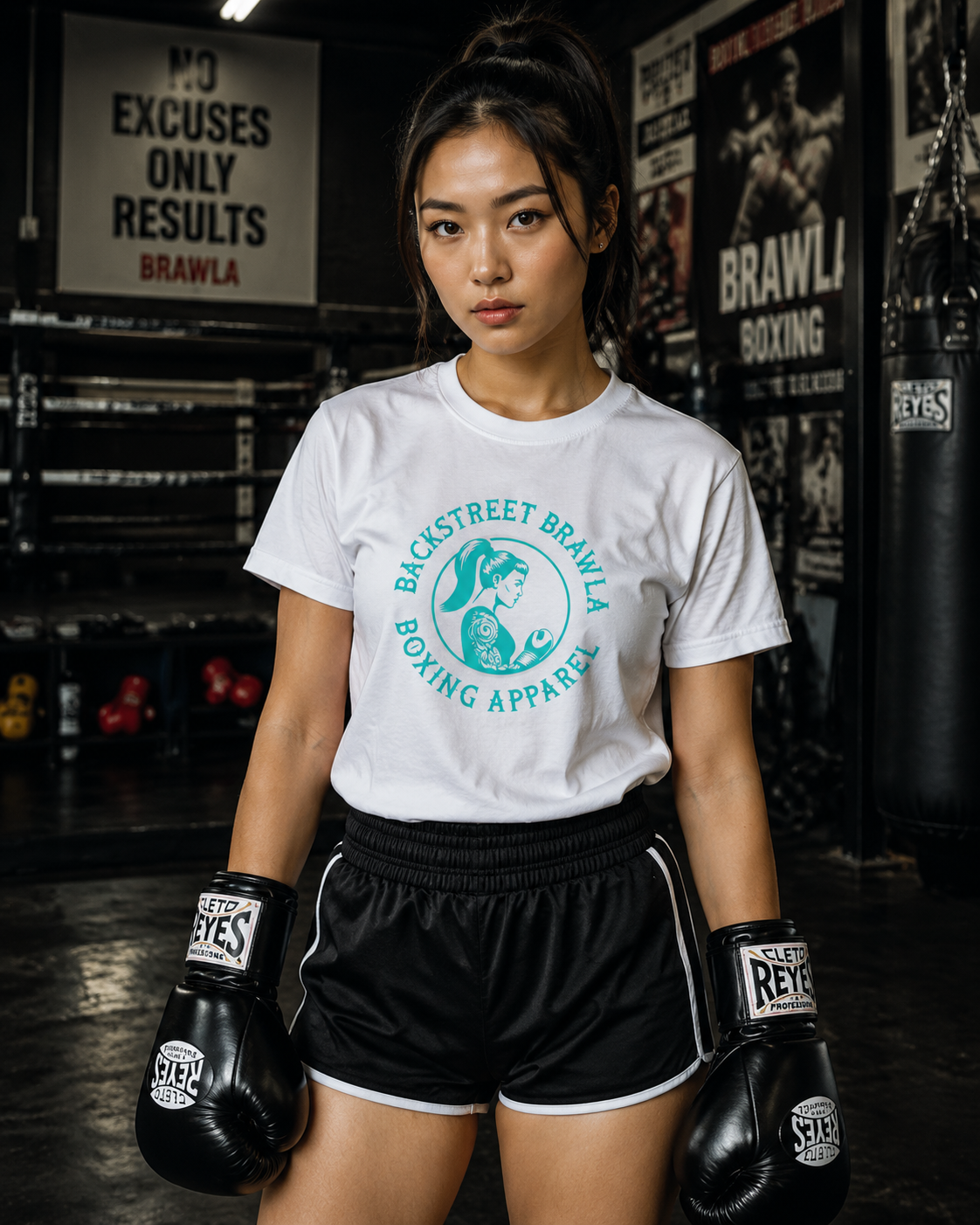 Womens Eat Sleep Brawl Repeat T- Shirt