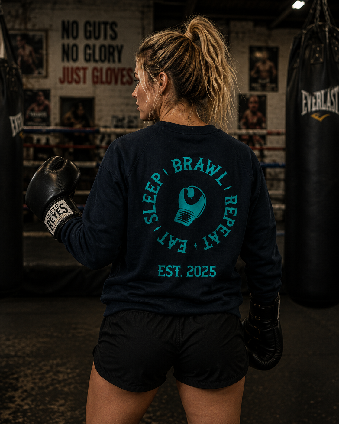 Womens Eat Sleep Brawl Repeat Jumper