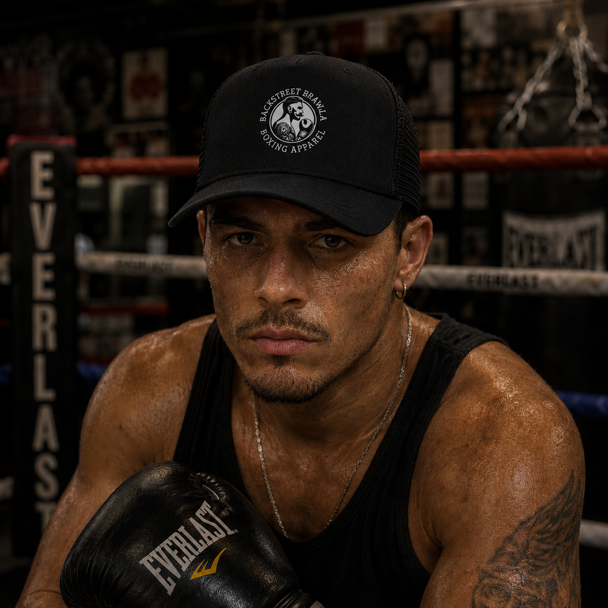 Mens Built to Brawl Logo Trucker Hat