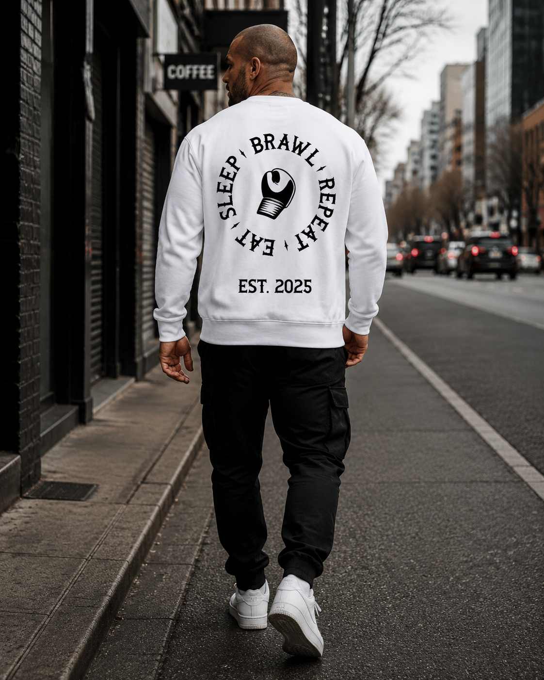 Mens Eat Sleep Brawl Repeat Jumper