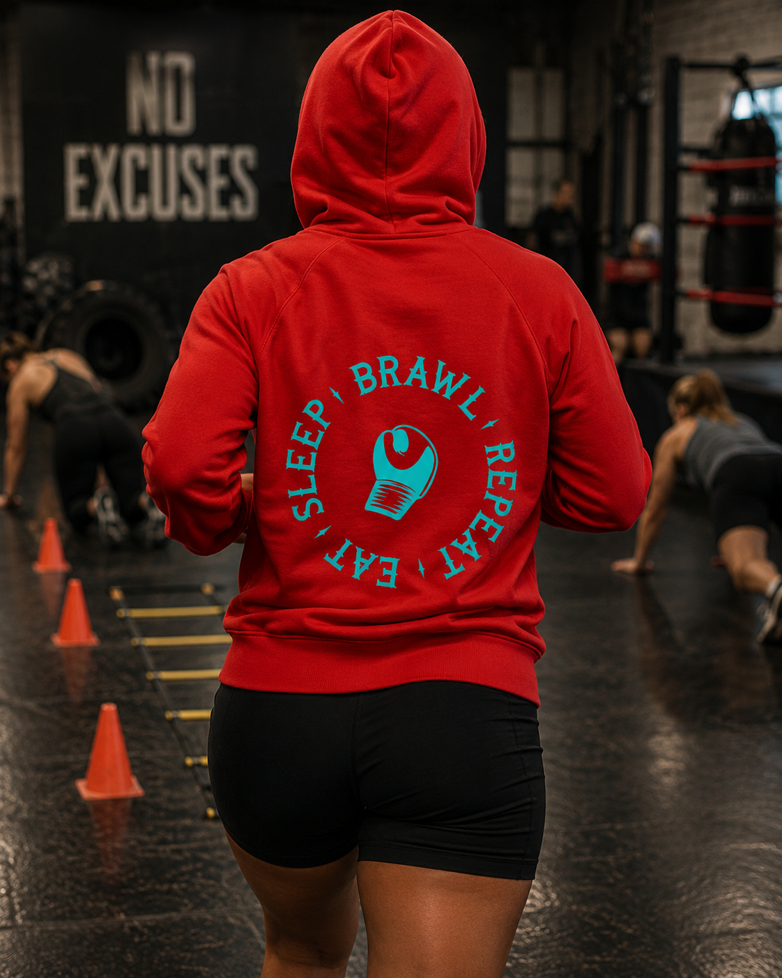 Womens Eat Sleep Brawl Repeat Hoodie