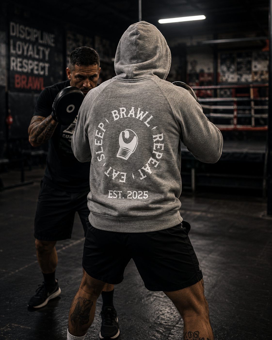 Mens Eat Sleep Brawl Repeat Hoodie