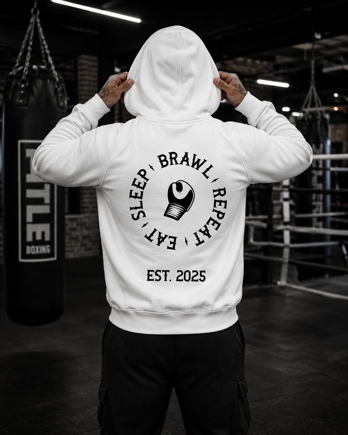 Mens Eat Sleep Brawl Repeat Hoodie
