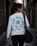 Womens Eat Sleep Brawl Repeat Long Sleeve Tee