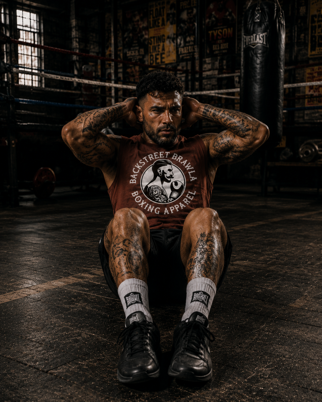 Mens Eat Sleep Brawl Repeat Singlet Top