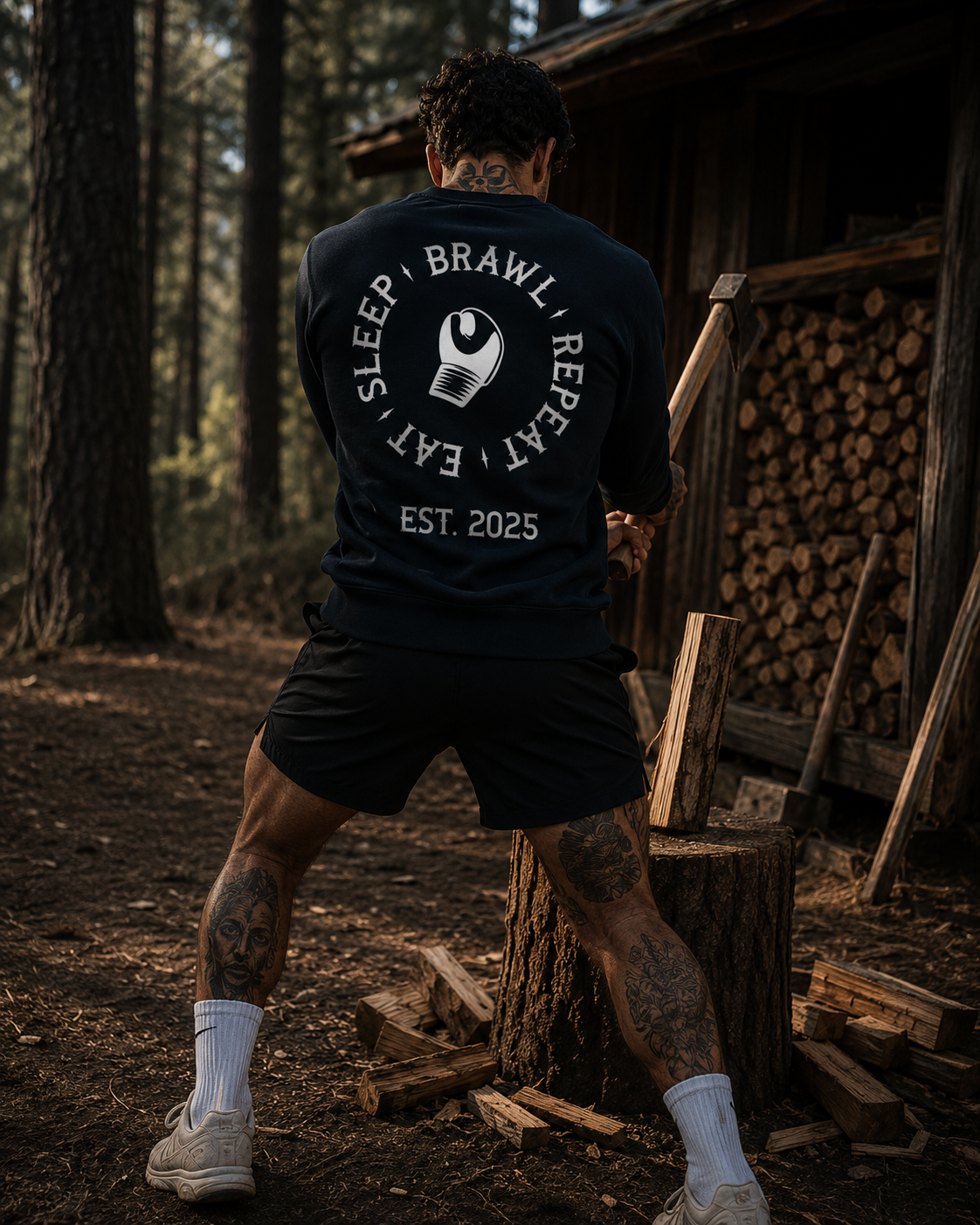 Mens Eat Sleep Brawl Repeat Jumper