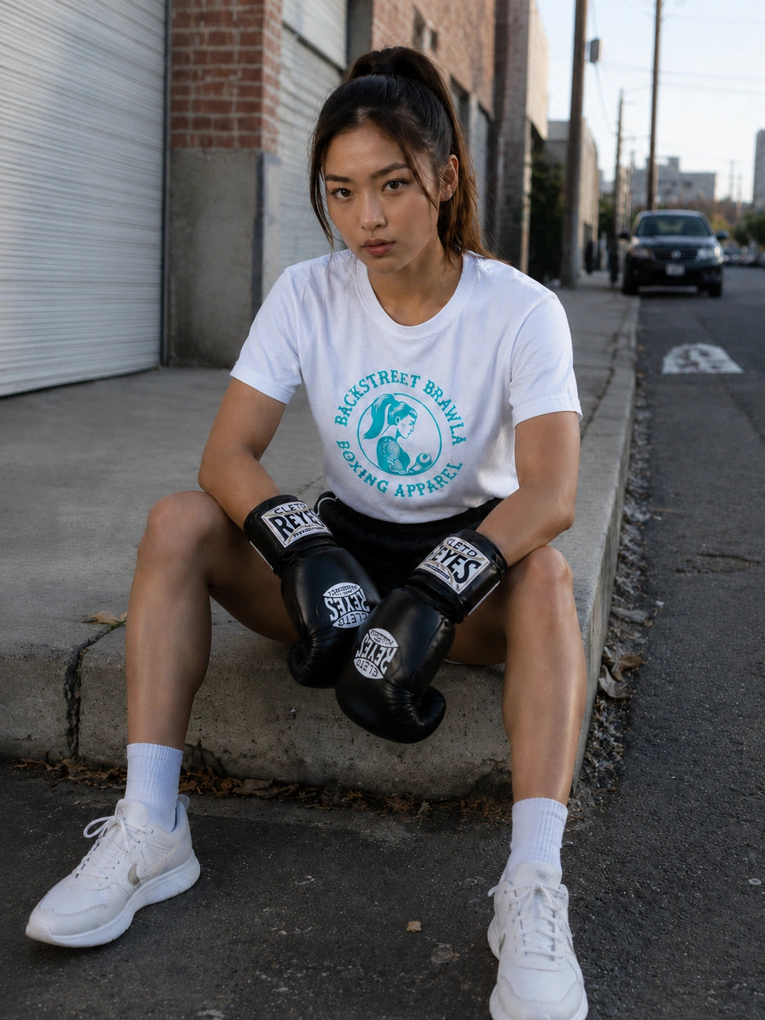 Womens Eat Sleep Brawl Repeat T- Shirt