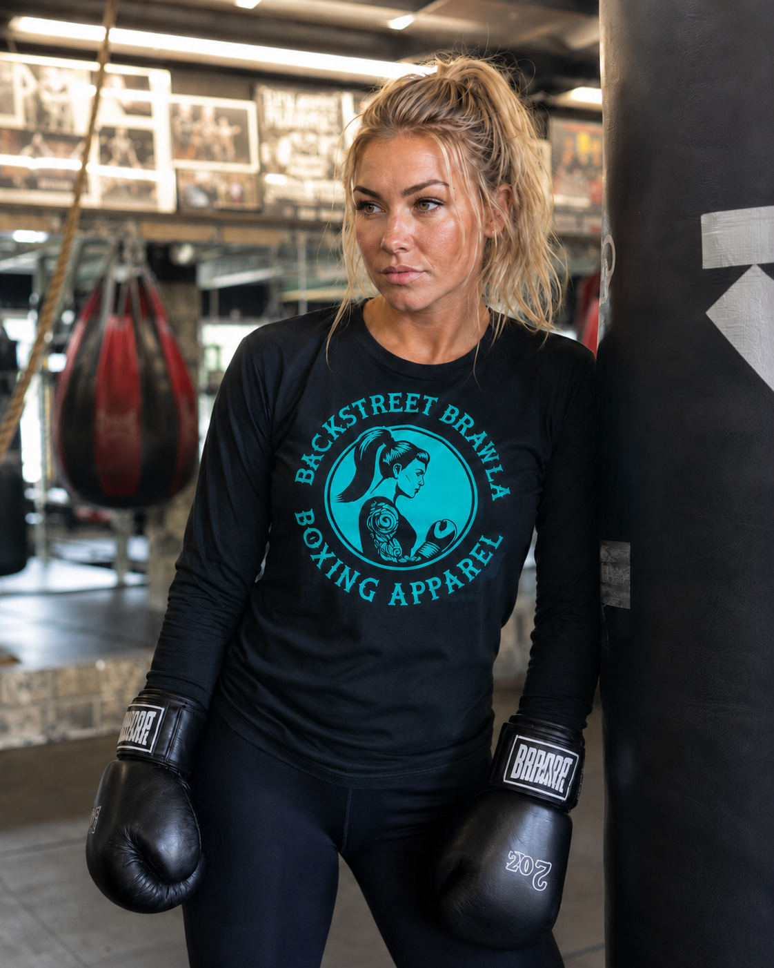 Womens Eat Sleep Brawl Repeat Long Sleeve Tee