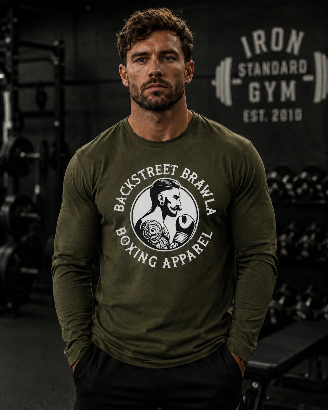 Mens Built to Brawl Long Sleeve Tee