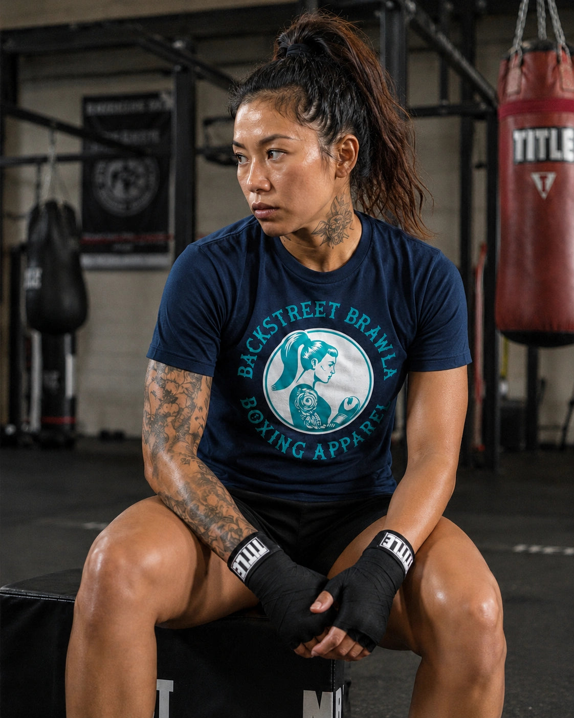 Womens Eat Sleep Brawl Repeat T- Shirt