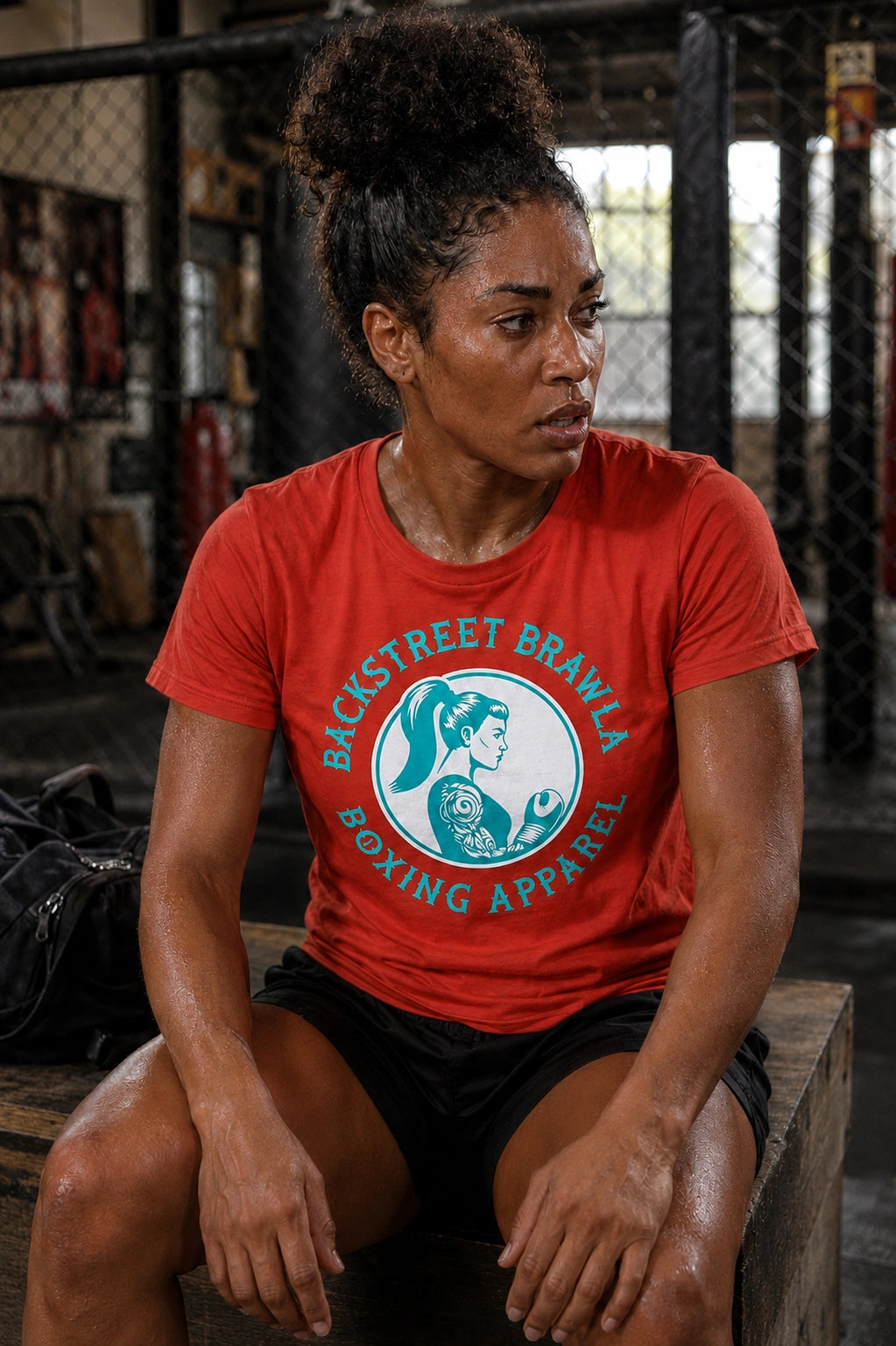 Womens Eat Sleep Brawl Repeat T- Shirt