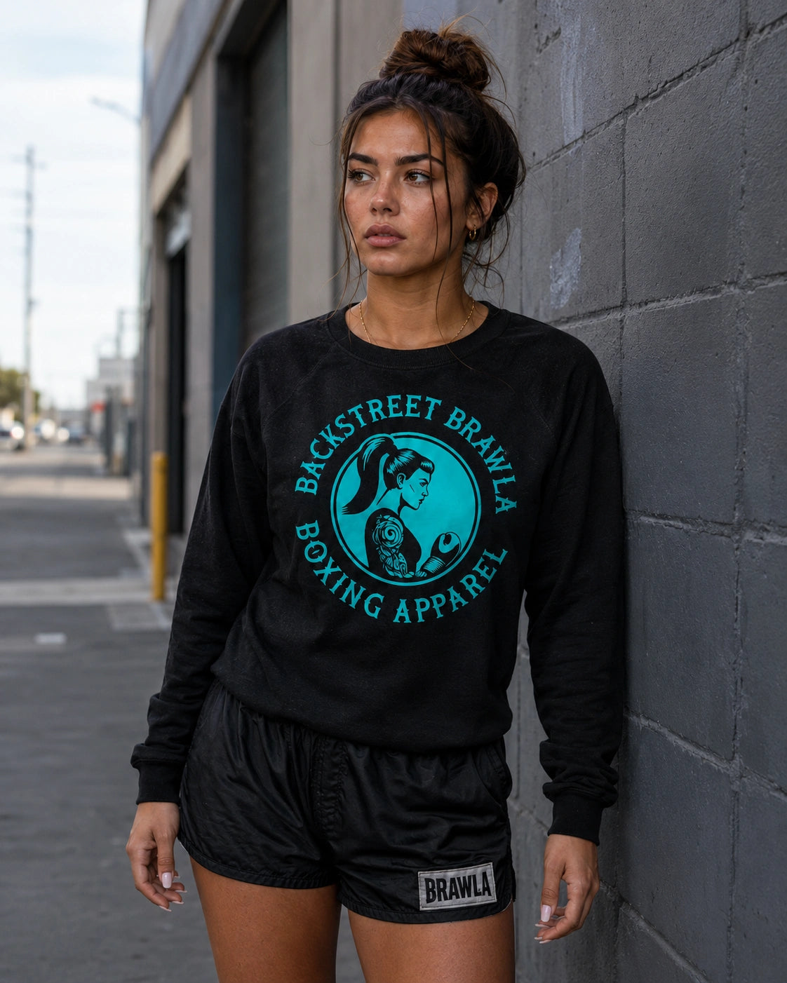 Womens Eat Sleep Brawl Repeat Jumper