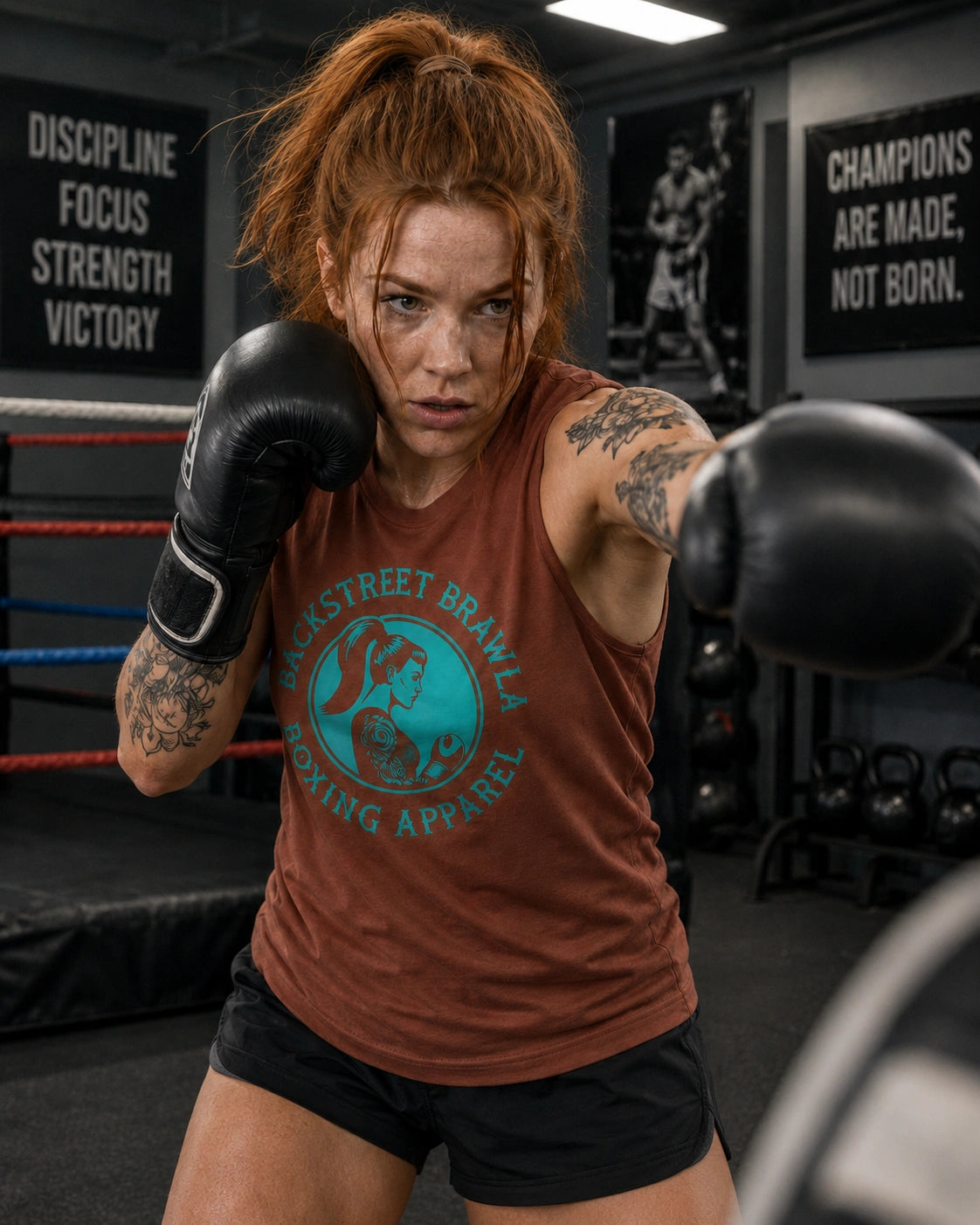 Womens Eat Sleep Brawl Repeat Singlet Top