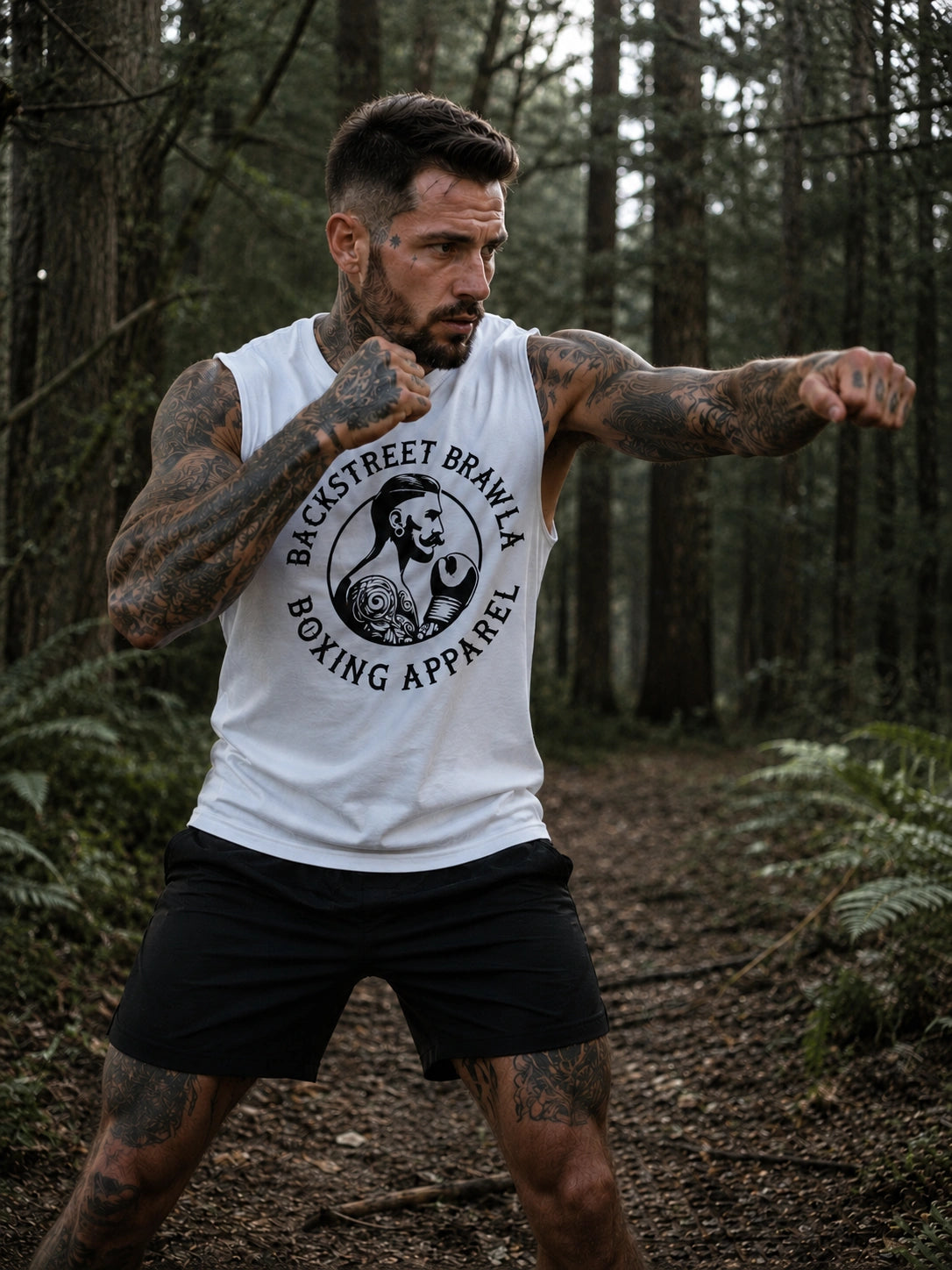 Mens Eat Sleep Brawl Repeat Singlet Top