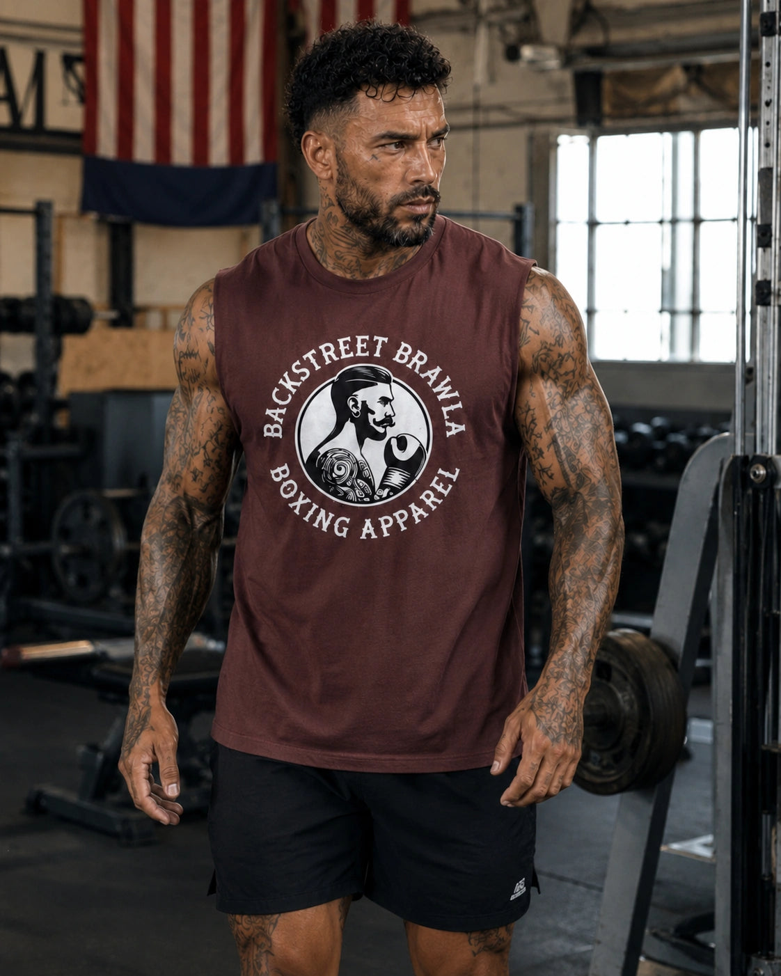 Mens Eat Sleep Brawl Repeat Singlet Top