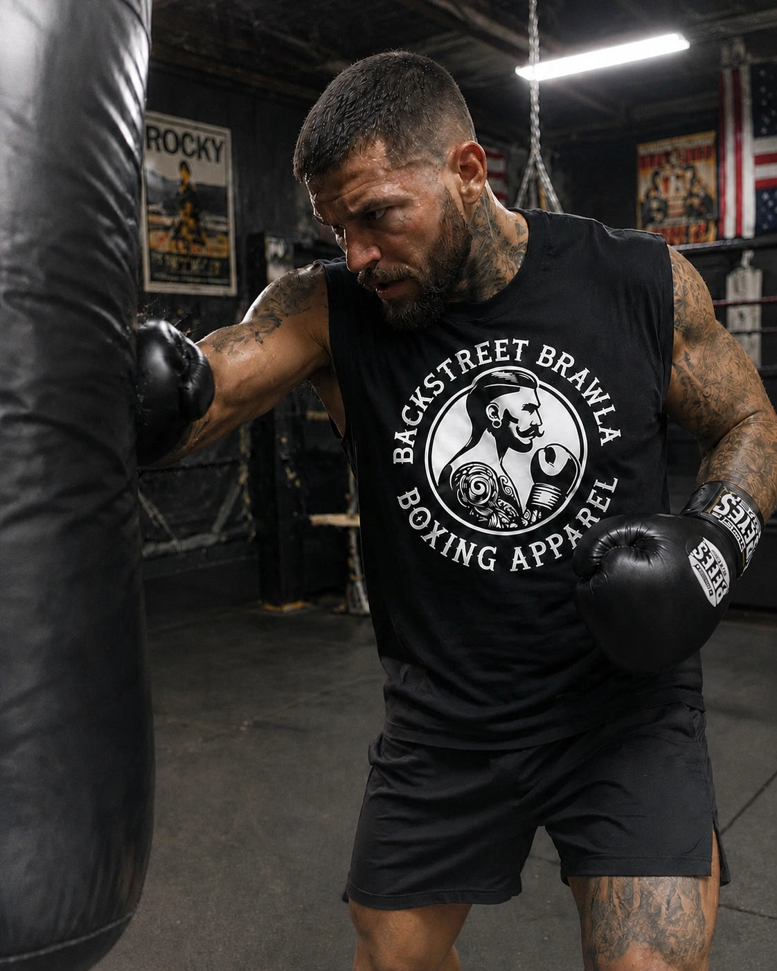 Mens Eat Sleep Brawl Repeat Singlet Top