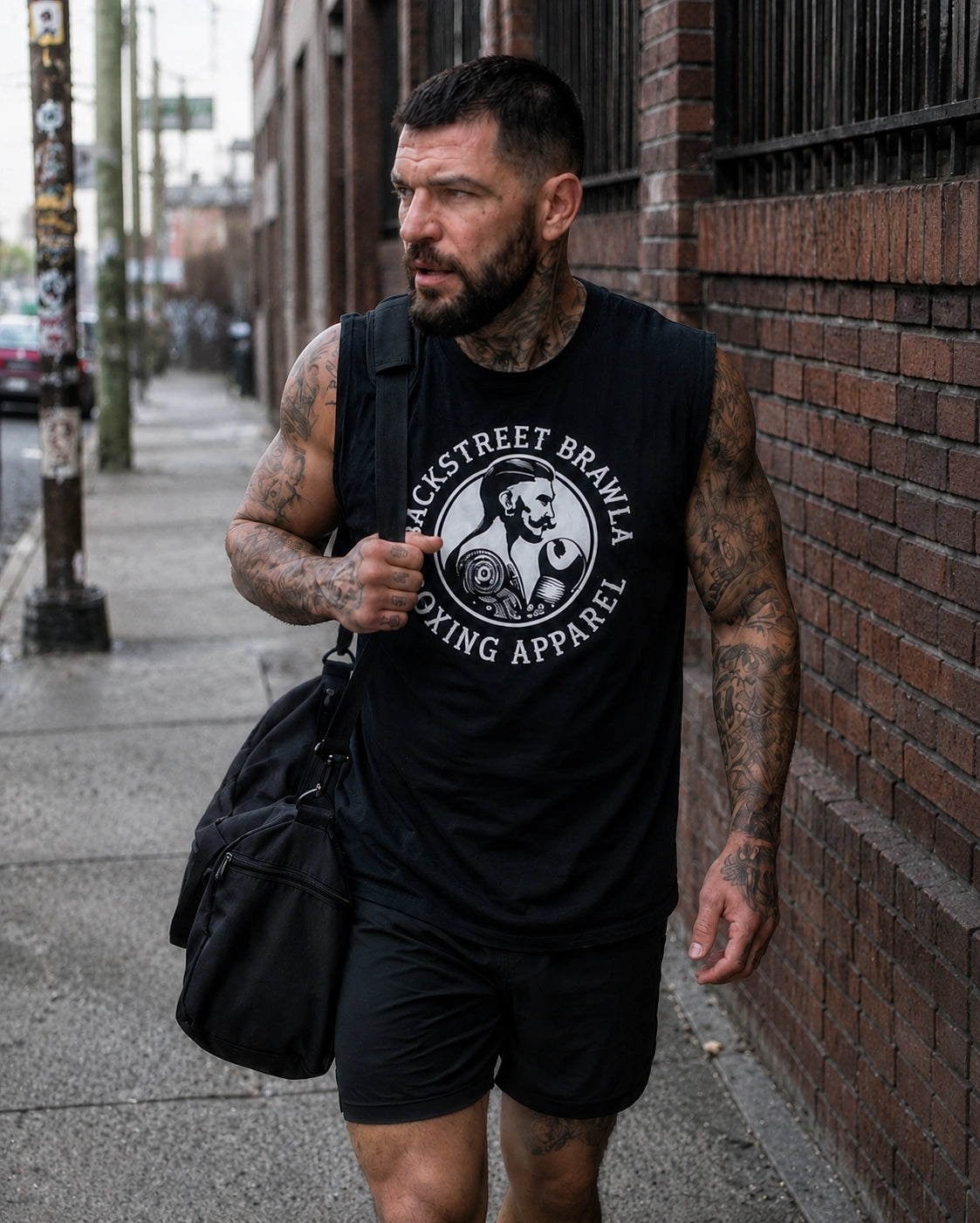 Mens Eat Sleep Brawl Repeat Singlet Top