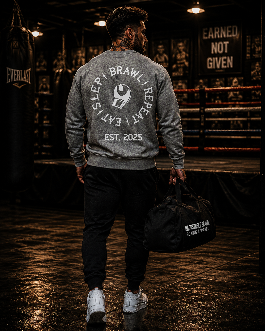 Mens Eat Sleep Brawl Repeat Jumper