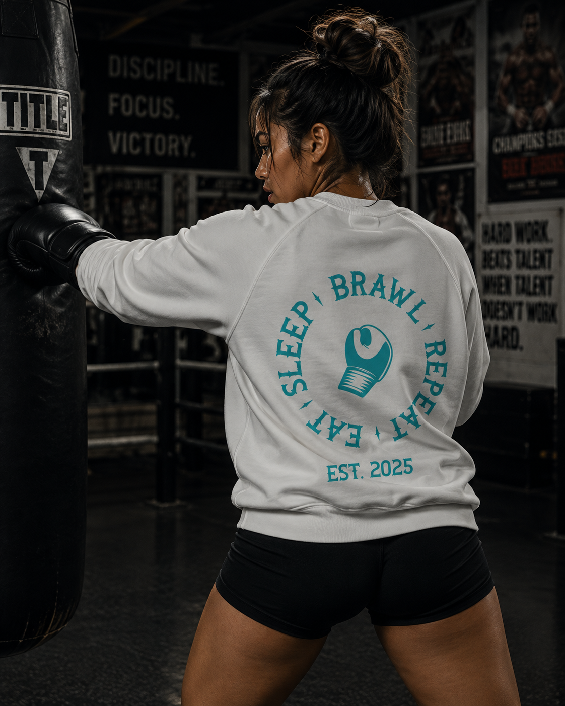 Womens Eat Sleep Brawl Repeat Jumper