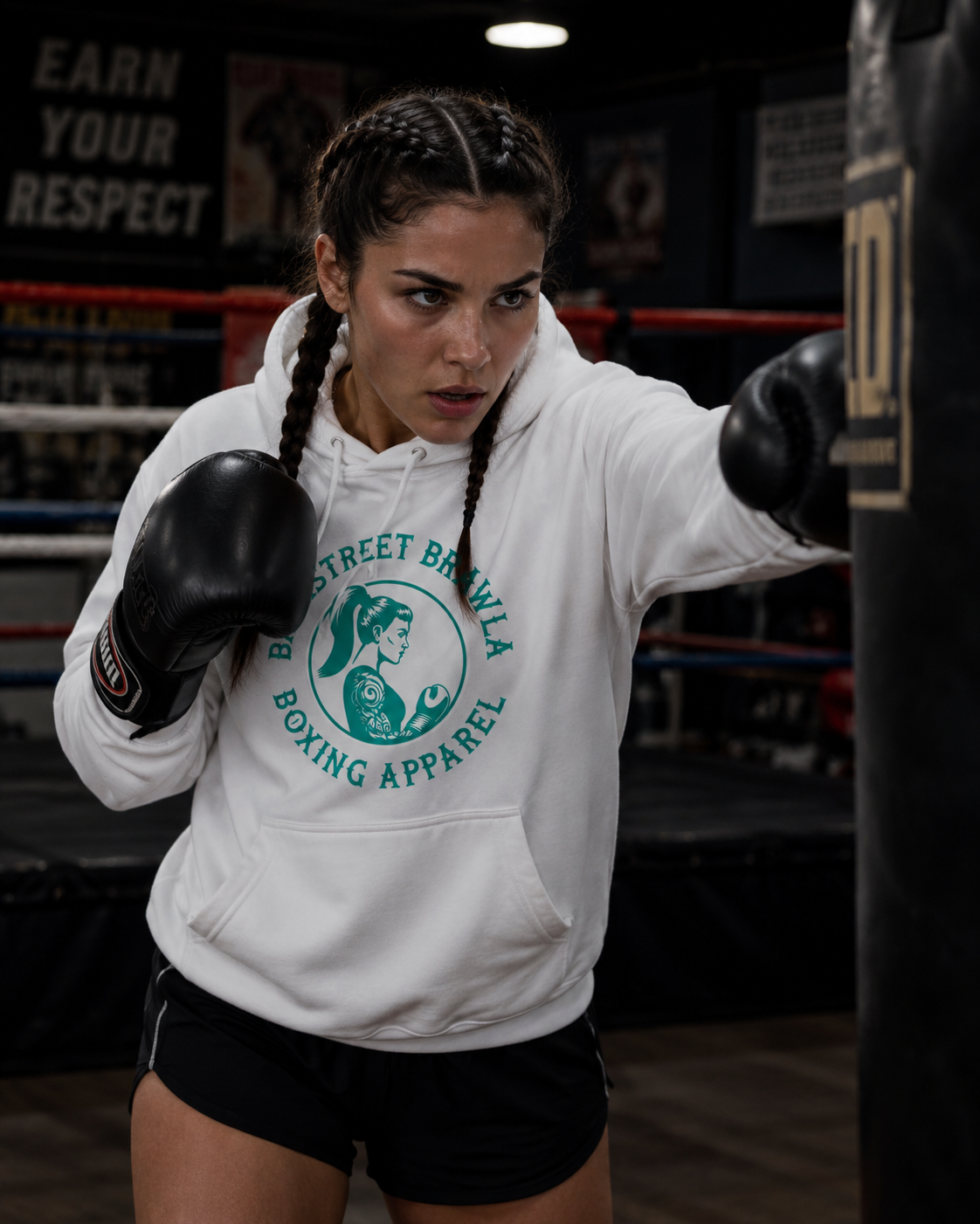 Womens Eat Sleep Brawl Repeat Hoodie