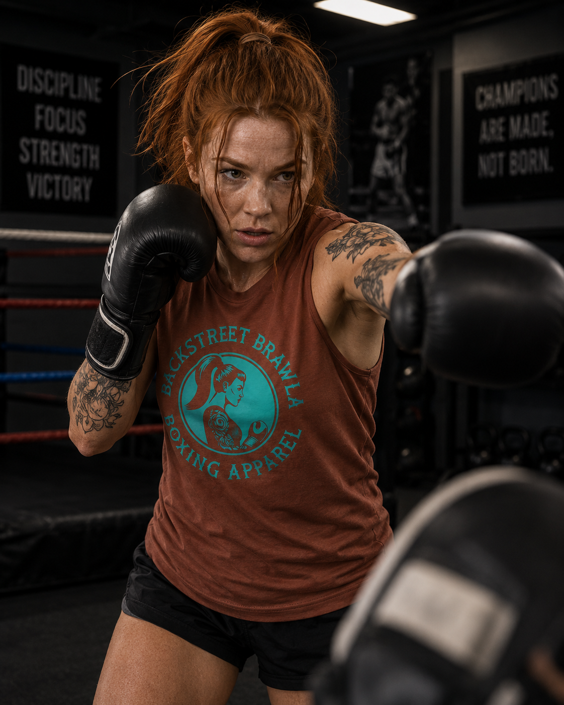Womens Eat Sleep Brawl Repeat Singlet Top