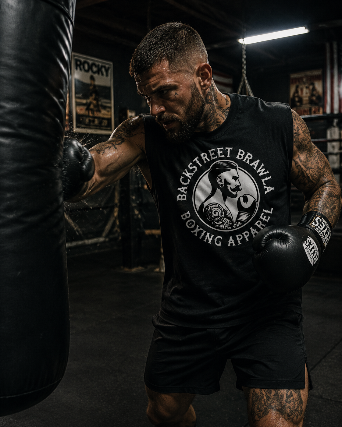 Mens Eat Sleep Brawl Repeat Singlet Top