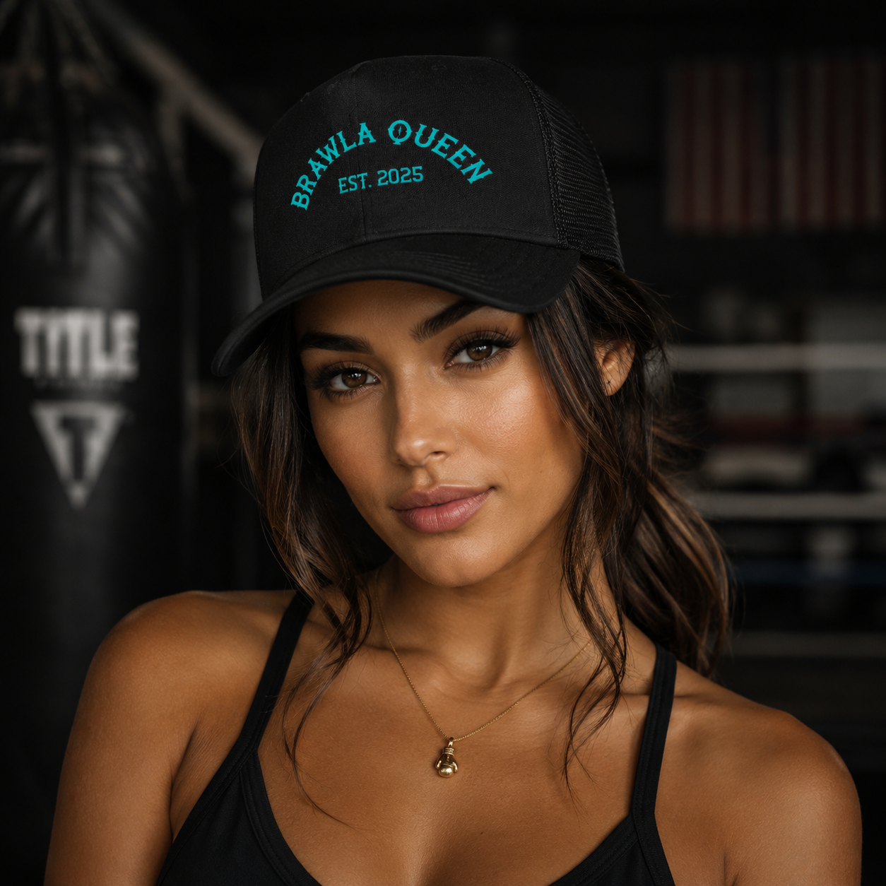 WOMENS BRAWLA QUEEN 2025 LOGO TRUCKER HAT