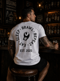 Mens Eat Sleep Brawl Repeat T-Shirt