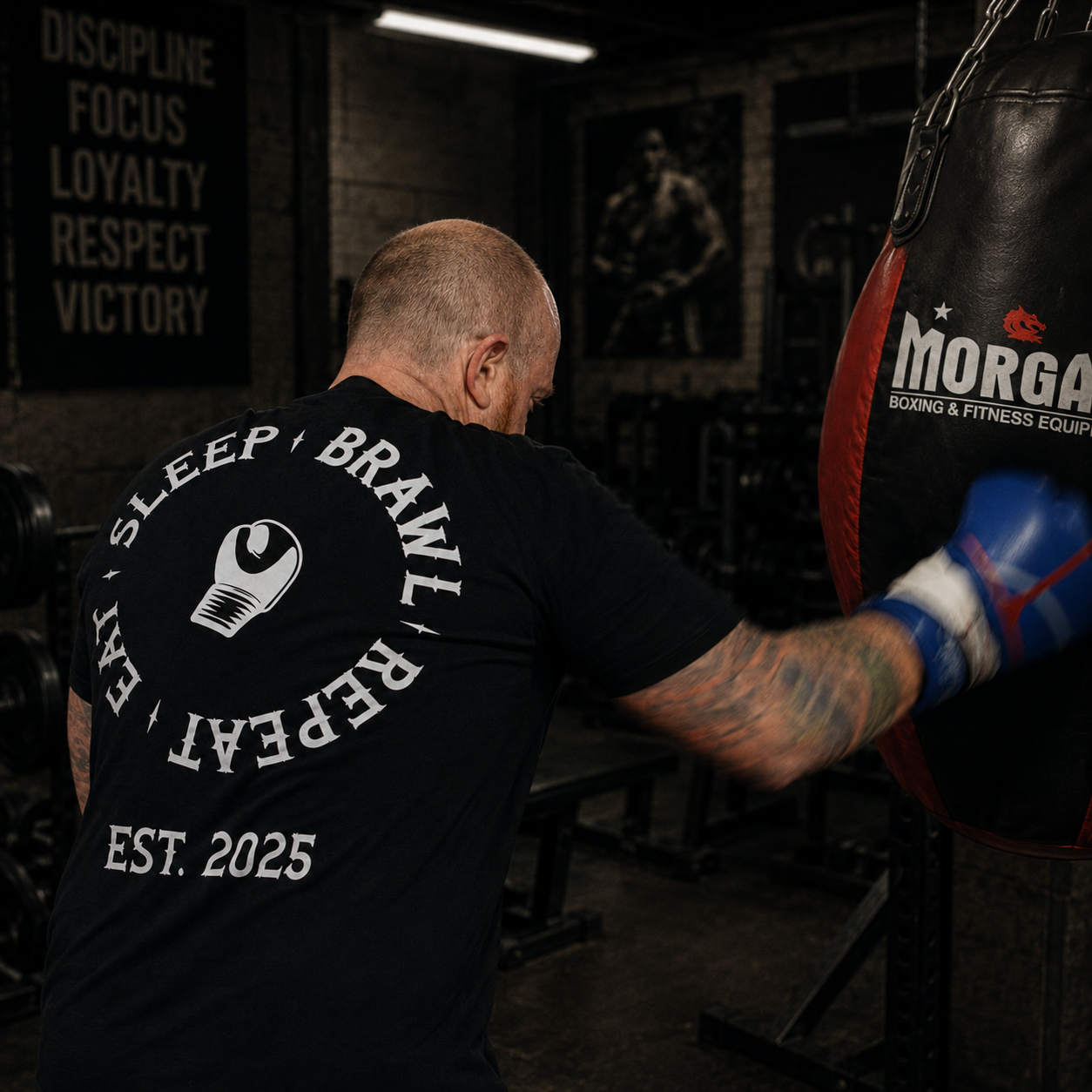Mens Eat Sleep Brawl Repeat T-Shirt
